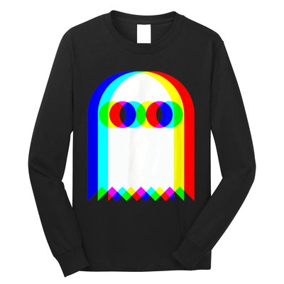 Ghost Trippy Vaporwave Halloween Techno Rave EDM Music Party Long Sleeve Shirt