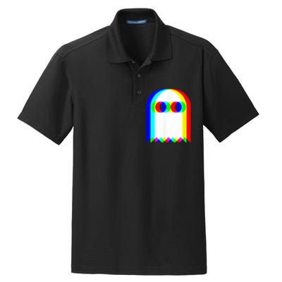 Ghost Trippy Vaporwave Halloween Techno Rave EDM Music Party Dry Zone Grid Polo