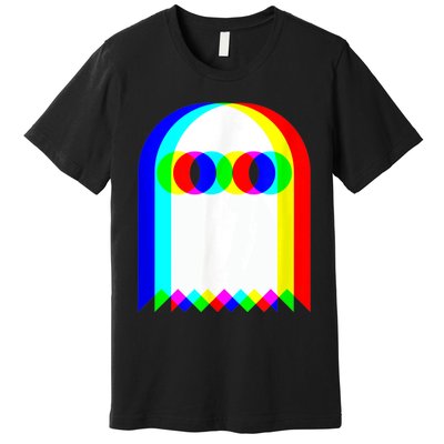 Ghost Trippy Vaporwave Halloween Techno Rave EDM Music Party Premium T-Shirt