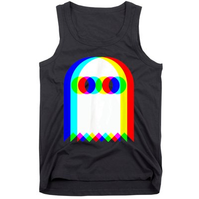 Ghost Trippy Vaporwave Halloween Techno Rave EDM Music Party Tank Top