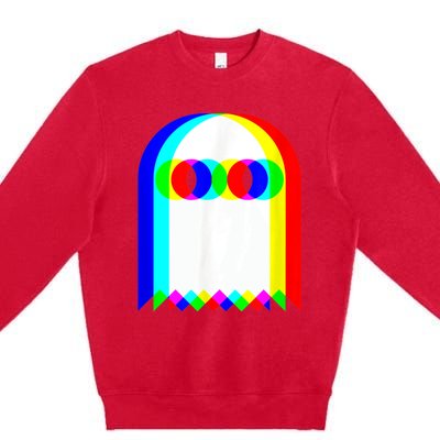 Ghost Trippy Vaporwave Halloween Techno Rave EDM Music Party Premium Crewneck Sweatshirt