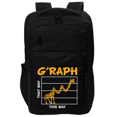 GRaph This Way That Way Wildlife Funny Math Teacher Giraffe Impact Tech Backpack