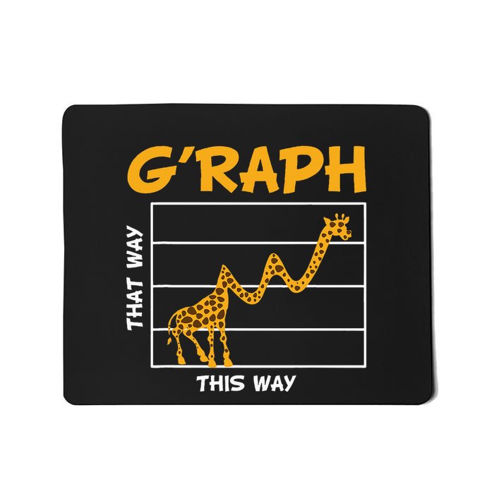 GRaph This Way That Way Wildlife Funny Math Teacher Giraffe Mousepad