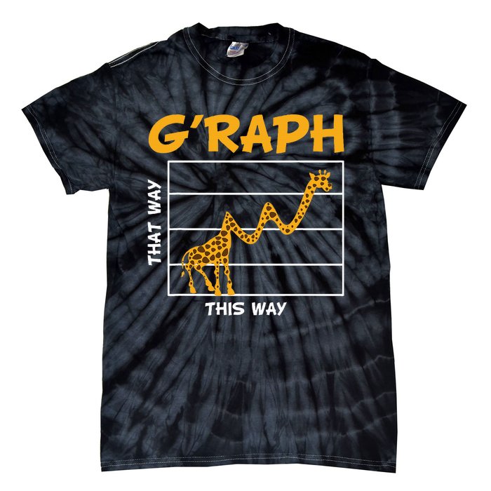 GRaph This Way That Way Wildlife Funny Math Teacher Giraffe Tie-Dye T-Shirt