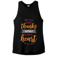 Give Thanks With A Grateful Heart Ladies PosiCharge Tri-Blend Wicking Tank