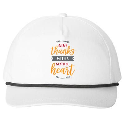 Give Thanks With A Grateful Heart Snapback Five-Panel Rope Hat