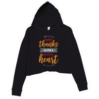 Give Thanks With A Grateful Heart Crop Fleece Hoodie