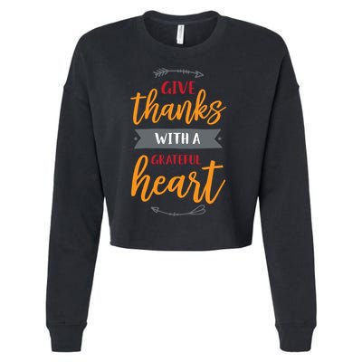 Give Thanks With A Grateful Heart Cropped Pullover Crew