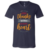 Give Thanks With A Grateful Heart V-Neck T-Shirt