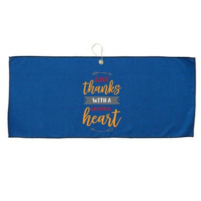 Give Thanks With A Grateful Heart Large Microfiber Waffle Golf Towel