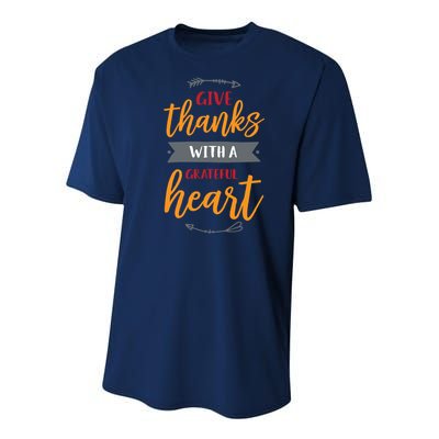 Give Thanks With A Grateful Heart Youth Performance Sprint T-Shirt