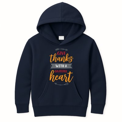 Give Thanks With A Grateful Heart Kids Hoodie