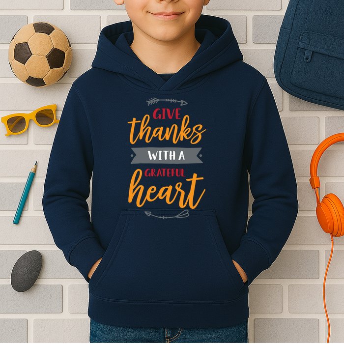 Give Thanks With A Grateful Heart Kids Hoodie