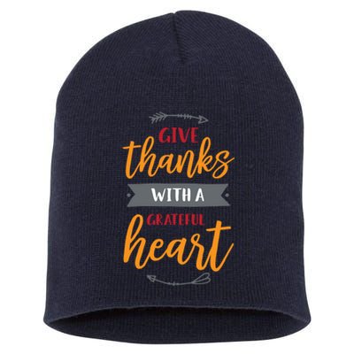 Give Thanks With A Grateful Heart Short Acrylic Beanie