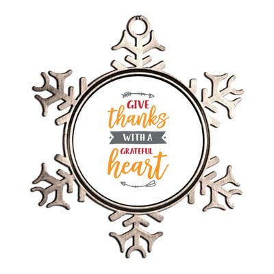 Give Thanks With A Grateful Heart Metallic Star Ornament