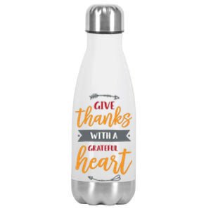 Give Thanks With A Grateful Heart Stainless Steel Insulated Water Bottle