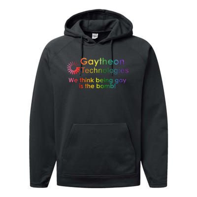 Gaytheon Technologies We Think Being Is The Bomb Performance Fleece Hoodie