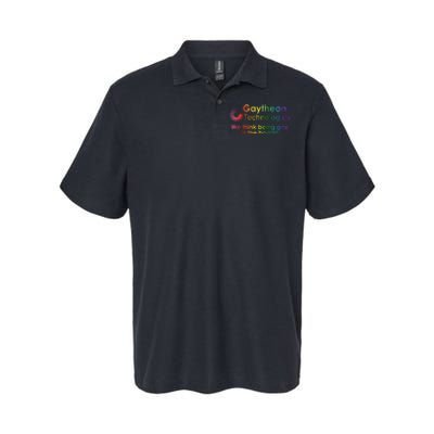 Gaytheon Technologies We Think Being Is The Bomb Softstyle Adult Sport Polo