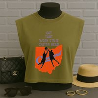 Get That Weak Stuff Outta Here Garment-Dyed Women's Muscle Tee