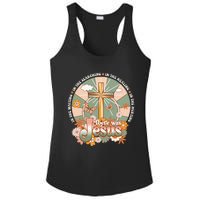 Groovy There Was Jesus Cross Christian Religious Hippie Ladies PosiCharge Competitor Racerback Tank