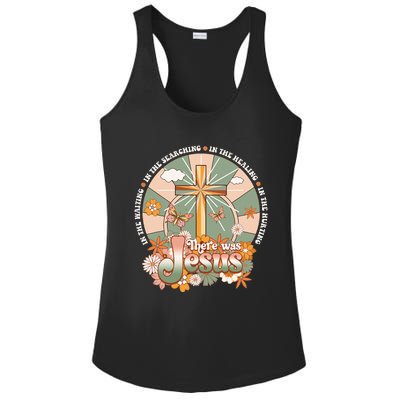 Groovy There Was Jesus Cross Christian Religious Hippie Ladies PosiCharge Competitor Racerback Tank