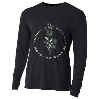 Grow Through What You Go Through Tee And Great Gift Cooling Performance Long Sleeve Crew