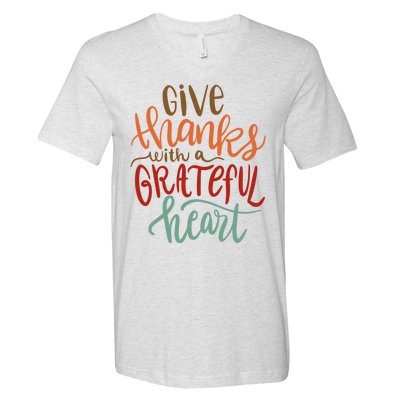 Give Thanks With A Grateful Heart V-Neck T-Shirt