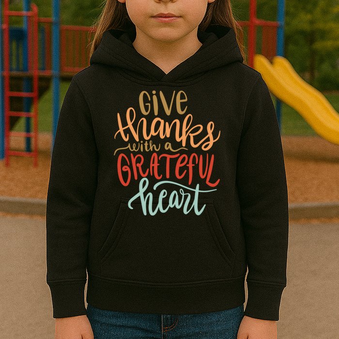 Give Thanks With A Grateful Heart Kids Hoodie