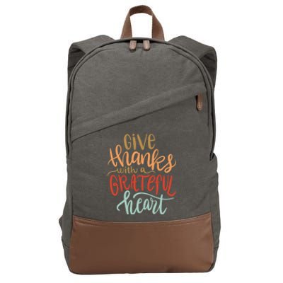 Give Thanks With A Grateful Heart Cotton Canvas Backpack