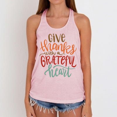 Give Thanks With A Grateful Heart Women's Knotted Racerback Tank