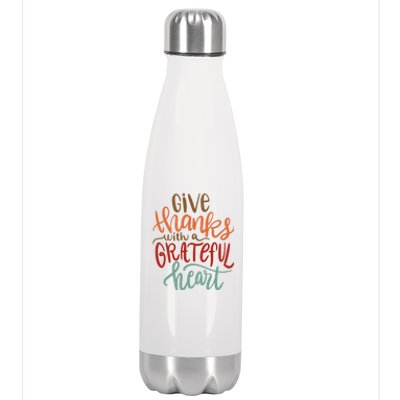 Give Thanks With A Grateful Heart Stainless Steel Insulated Water Bottle