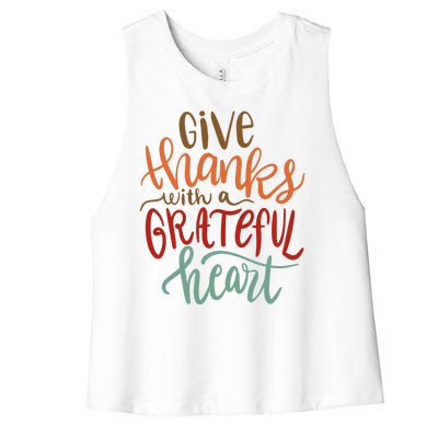 Give Thanks With A Grateful Heart Women's Racerback Cropped Tank