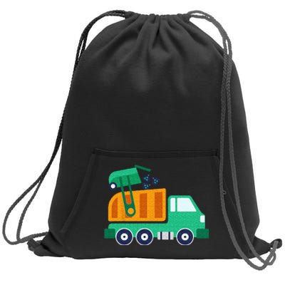 Garbage Truck Waste Recycle Trash Collector Earth Day Sweatshirt Cinch Pack Bag