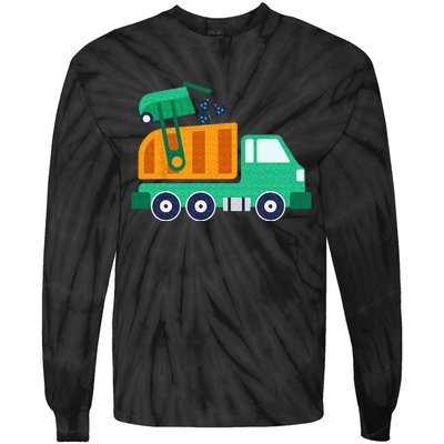 Garbage Truck Waste Recycle Trash Collector Earth Day Tie-Dye Long Sleeve Shirt