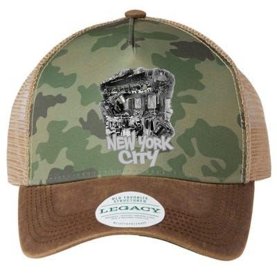 Graffiti Train With Vintage Police New York City Legacy Tie Dye Trucker Hat
