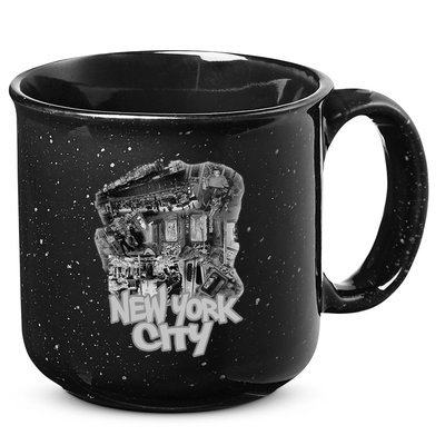 Graffiti Train With Vintage Police New York City 15oz Campfire Ceramic Mug