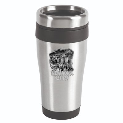 Graffiti Train With Vintage Police New York City 16oz Travel Tumbler