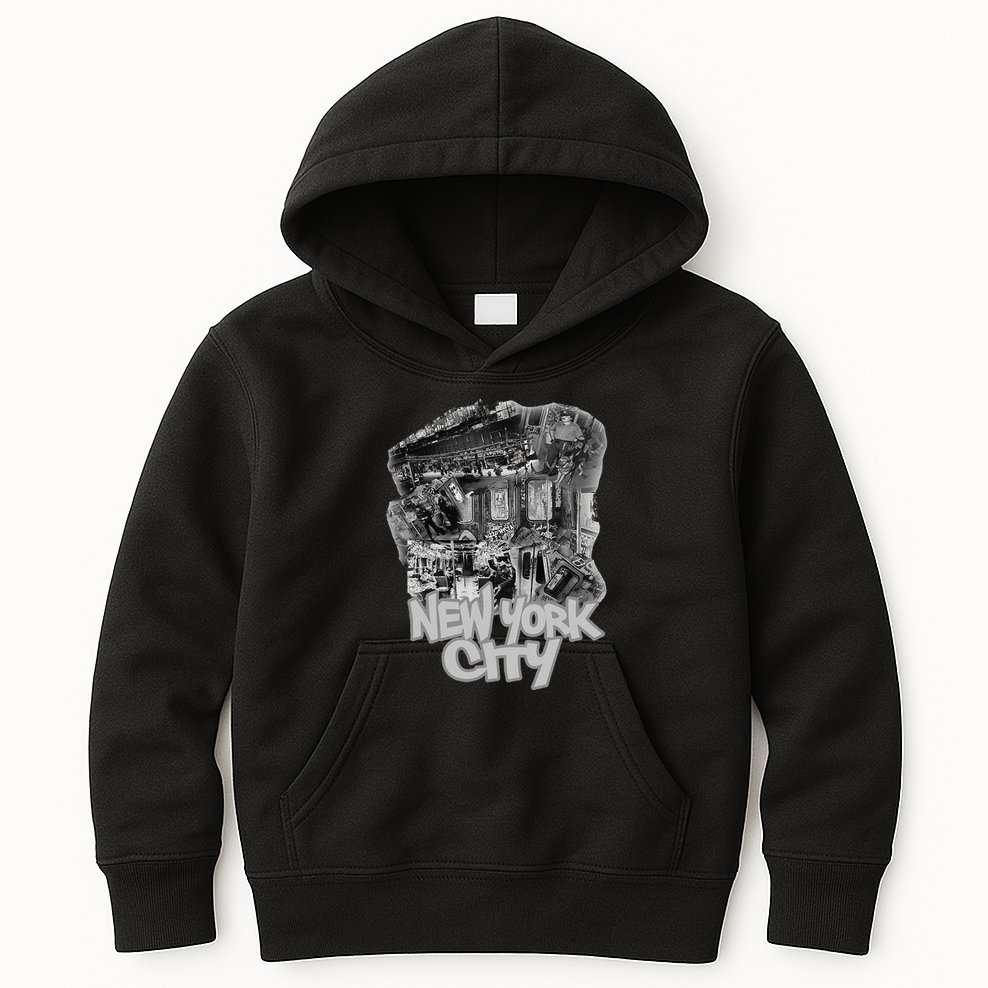Graffiti Train With Vintage Police New York City Kids Hoodie
