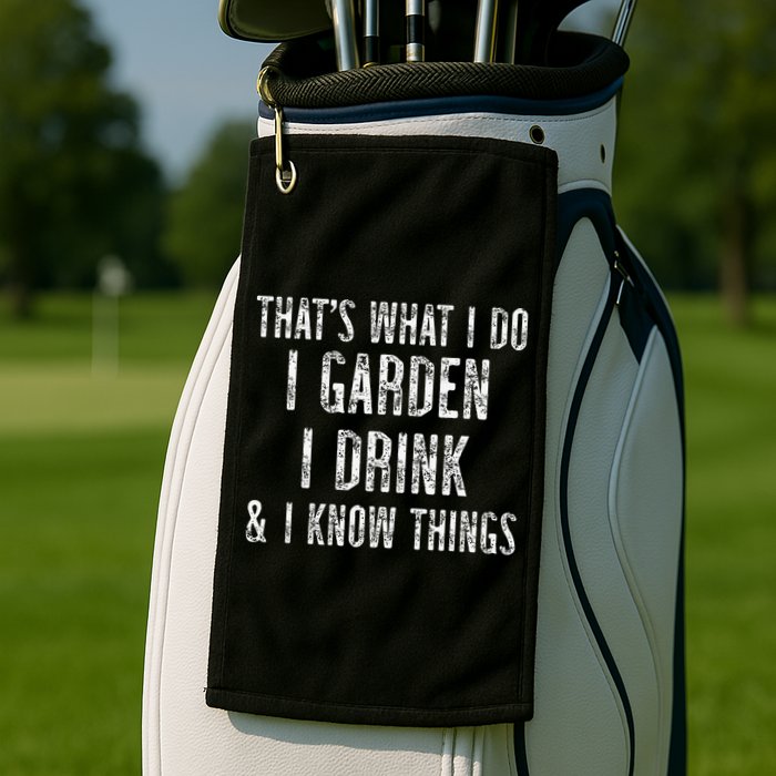 Gardener Thats What I Do I Garden I Drink And I Know Things Golf Towel