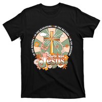 Groovy There Was Jesus Cross Christian Religious Hippie T-Shirt