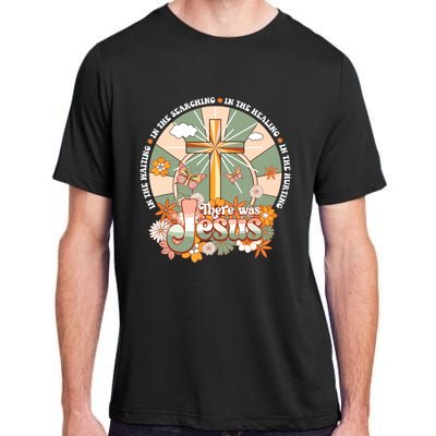 Groovy There Was Jesus Cross Christian Religious Hippie Adult ChromaSoft Performance T-Shirt