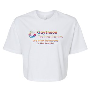 Gaytheon Technologies We Think Being Gay Is The Bomb Bella+Canvas Jersey Crop Tee