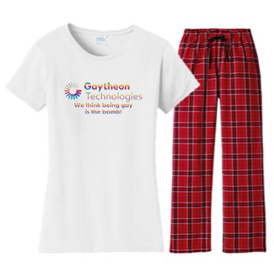 Gaytheon Technologies We Think Being Gay Is The Bomb Women's Flannel Pajama Set