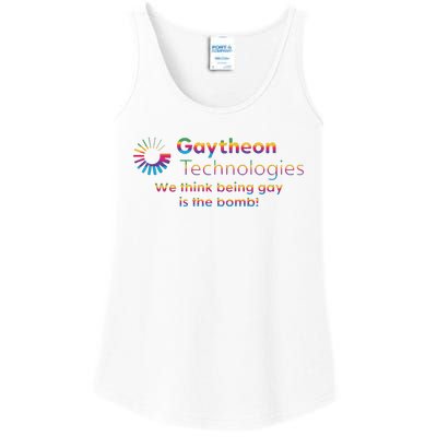 Gaytheon Technologies We Think Being Gay Is The Bomb Ladies Essential Tank