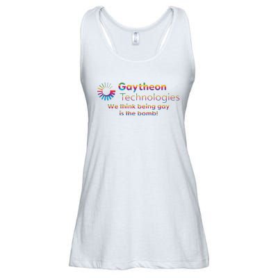 Gaytheon Technologies We Think Being Gay Is The Bomb Ladies Essential Flowy Tank