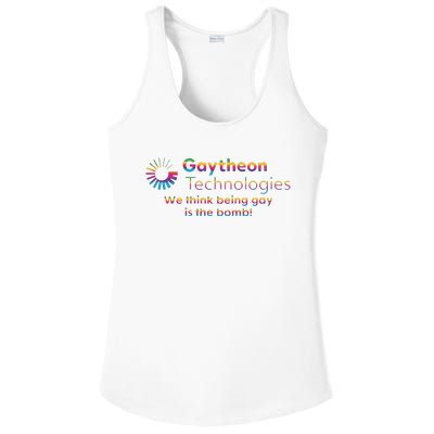 Gaytheon Technologies We Think Being Gay Is The Bomb Ladies PosiCharge Competitor Racerback Tank