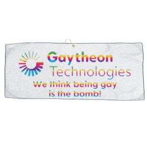 Gaytheon Technologies We Think Being Gay Is The Bomb Large Microfiber Waffle Golf Towel