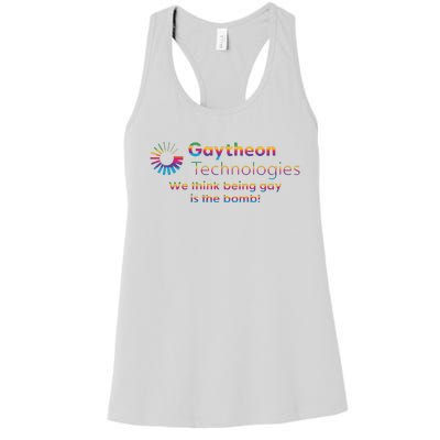 Gaytheon Technologies We Think Being Gay Is The Bomb Women's Racerback Tank