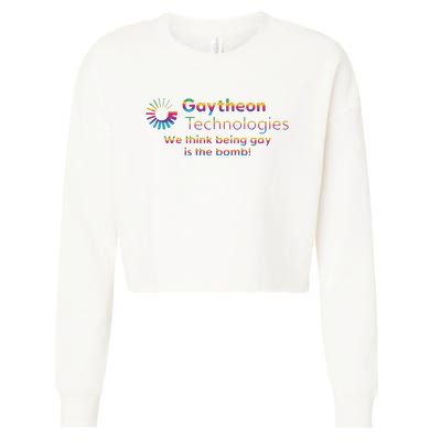 Gaytheon Technologies We Think Being Gay Is The Bomb Cropped Pullover Crew