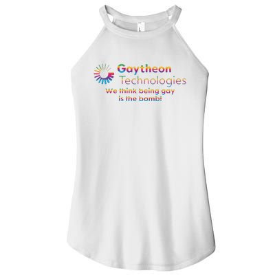 Gaytheon Technologies We Think Being Gay Is The Bomb Women's Perfect Tri Rocker Tank